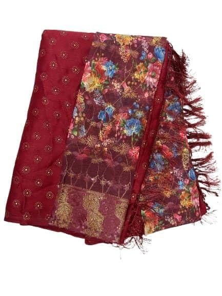 Saree Women's Chiffon Saree Georgette Blouse