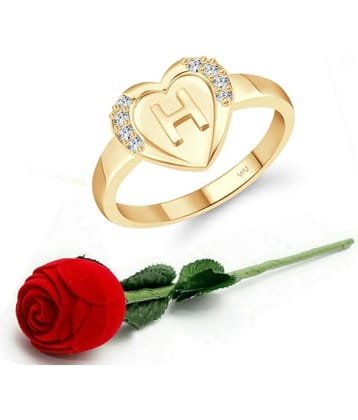 Valentine Initial '' H '' Letter in heart ring alphabet for women and Girls