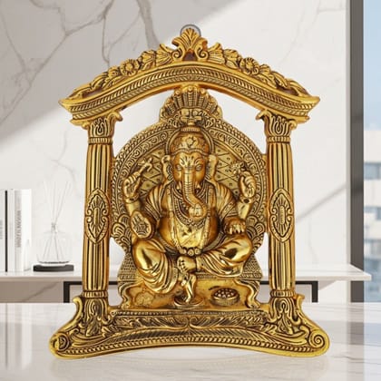 Aluminium Showpiece Frame Ganesh Hanging (ASMAS337 G)