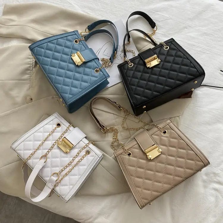 New Trendy Lingge Chain Shoulder Leather Bag Korean Version Messenger Ladies Fashion Hand Bags Women Handbags