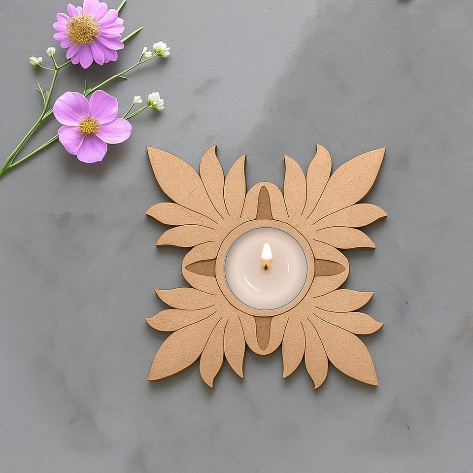 Dbeautify's Floral flower T Light Candle Holder - Pooja Needs | Buy online on ZillyBuy