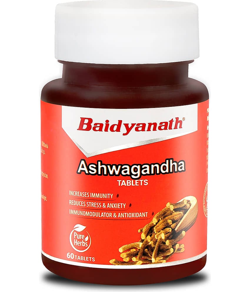 Baidyanath Ashwagandha Tablets- 60 Tab|General Wellness|Helps to handle Stress & Anxiety|