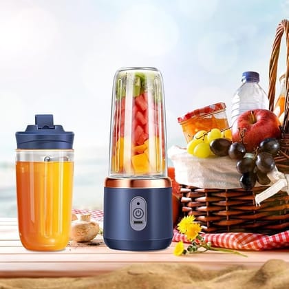 Qlect Portable Blender for Smoothies & Juices | 400ML Compact Jar for Soft Fruits | 40W Motor Crushes Ice | Auto-Stop After 40s | 1800mAh Rechargeable Juicer with Built-in Jar Random Color