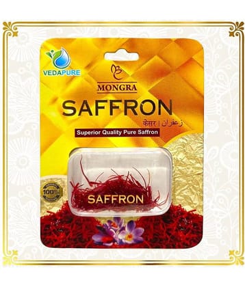 Vedapure Mongra Saffron/Kesar/Zafran/Keshar/Jafran Premium AAA Grade for Pregnant Women, Babies, Beauty, Cooking- 1gm (Pack of 1)