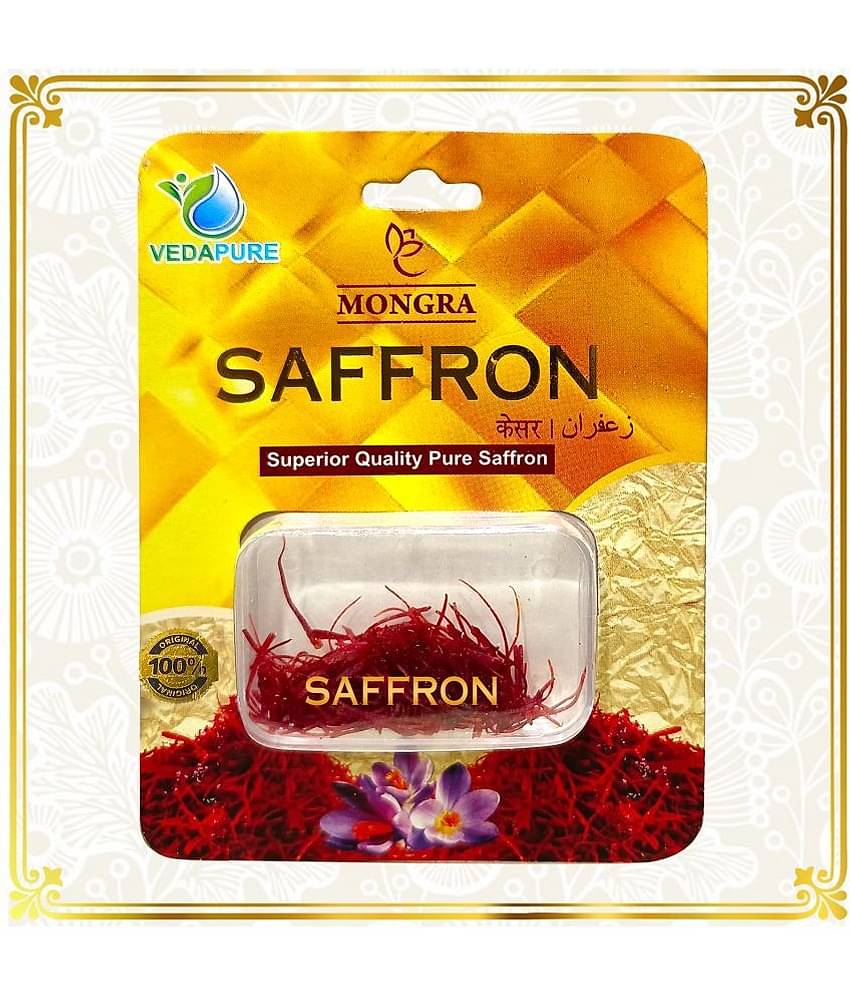 Vedapure Mongra Saffron/Kesar/Zafran/Keshar/Jafran Premium AAA Grade for Pregnant Women, Babies, Beauty, Cooking- 1gm (Pack of 1)