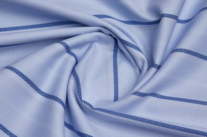 100% Giza Cotton, Yarn Dyed Checks, Dobby,Sky Blue,Men And Women, Unstitched Shirting Or Top Fabric-1 Meter