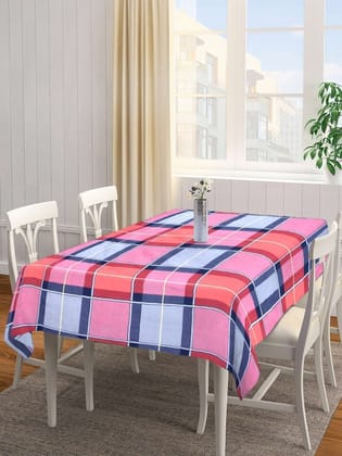 Pink & Blue Checked 8 Seater Rectangular Table Covers