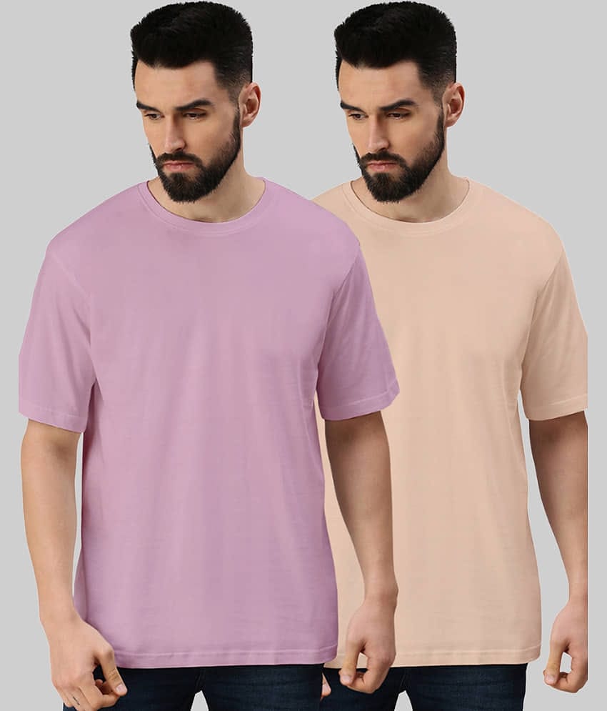 Veirdo Pack of 2 100% Cotton Oversized Fit Men's T-Shirt ( Multicolor )