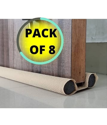 Door Bottom Sealing Strip Guard for Home Twin Under Door Draft Fabric Cover Gap Sealer - Stops Light/Dust/Cool-Hot Air Escape Sound-Proof Reduce Noise (Size-39 inch) -PACK OF 8 Floor Mounted Door Stopper  (CREAM)