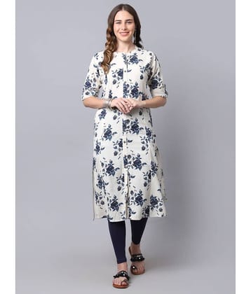 Pistaa - Navy Blue Cotton Women's Front Slit Kurti ( Pack of 1 )