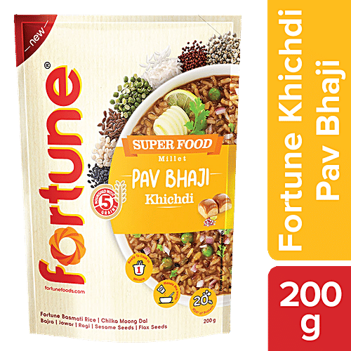 Fortune Super Food Millet Pav Bhaji Khichdi - Ready To Cook, Rich In Protein, 200 g Pouch