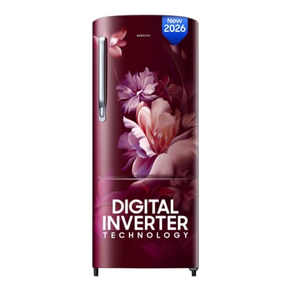 Samsung 223 L, 3 Star, Digital Inverter, Direct-Cool Single Door Refrigerator (RR24H2723RZ/NL, Midnight Blossom Red, Single Touch Defrost, 2026 Model) Samsung 223 L, 3 Star, Digital Inverter, Direct-Cool Single Door Refrigerator (RR24H2723RZ/NL, Midnight Samsung 223 L, 3 Star, Digital Inverter, Direct-Cool Single Door Refrigerator (RR24H2723RZ/NL, Midnight Blossom Red, Single Touch Defrost, 2026 Model) Samsung 223 L, 3 Star, Digital Inverter, Direct-Cool Single Door Refrigerator (RR24H2723RZ/NL, Midnight