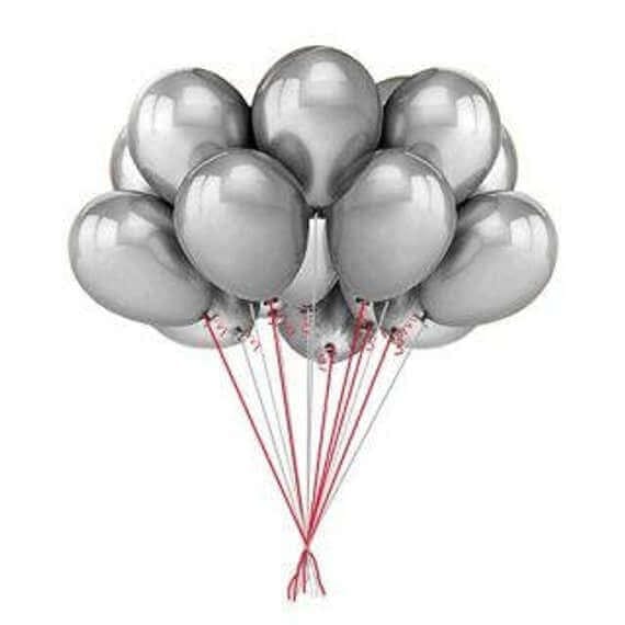 Silver Chrome Balloon Latex / Rubber Balloons - Helium Quality - 12 inches - Bulk Pack - 50PC - Party and Festive Needs | Buy online on ZillyBuy