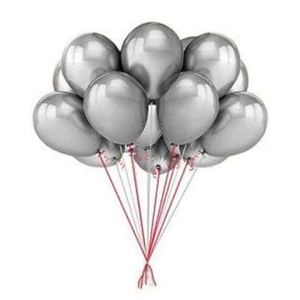 Silver Chrome Balloon Latex / Rubber Balloons - Helium Quality - 12 inches - Bulk Pack - 50PC