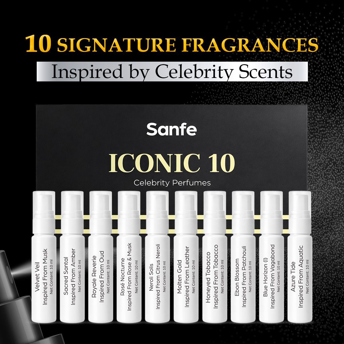 Sanfe Iconic 10 Celebrity Perfume Set - 10x10ml