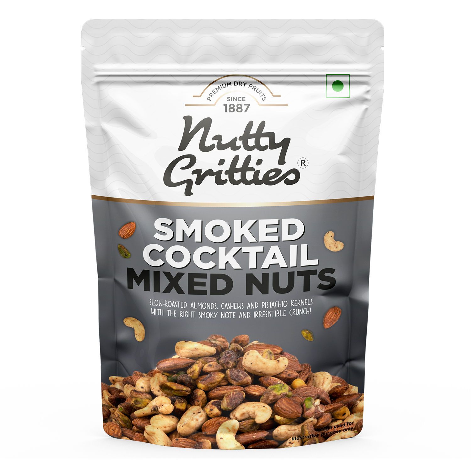Nutty Gritties Premium Smoked Cocktail Mixed Nuts, 200 gm