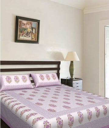 Uniqchoice Cotton Double Bedsheet ( Multicolor )