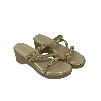 Golden Gleam Wedges-Gold / 36