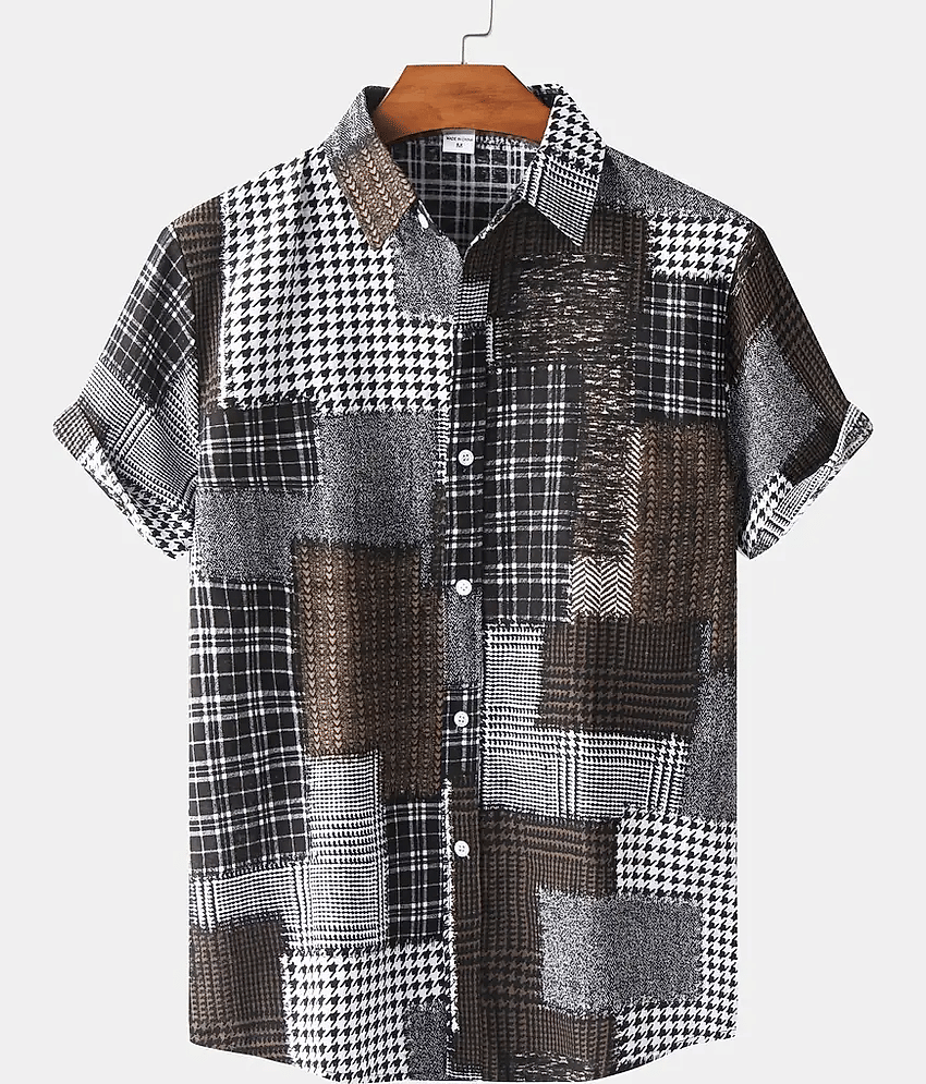 AAPSKA Rayon Flex Regular Fit Printed Half Sleeves Men's Casual Shirt - Brown ( Pack of 1 )