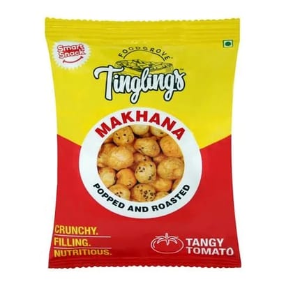 Tinglings Popped & Roasted Makhana - Tangy Tomato (Pack of 8, 22g each)