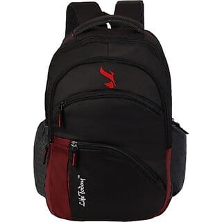 Life Today Large 38 L Laptop Backpack 15.6 Inch Laptop Backpack Black and Red Bags (Black, Red)