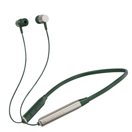ZEBRONICS Zeb-Evolve BTv5.0, Voice Assistant, Rapid Charge, Dual Pairing, Call Function, Magnetic Earpiece Bluetooth Wireless in Ear Earphones with Mic (Metallic Green) ZEBRONICS Zeb-Evolve BTv5.0, Voice Assistant, Rapid Charge, Dual Pairing, Call Functi