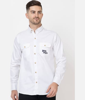 FREKMAN 100% Cotton Regular Fit Solids Full Sleeves Men's Casual Shirt - White ( Pack of 1 )