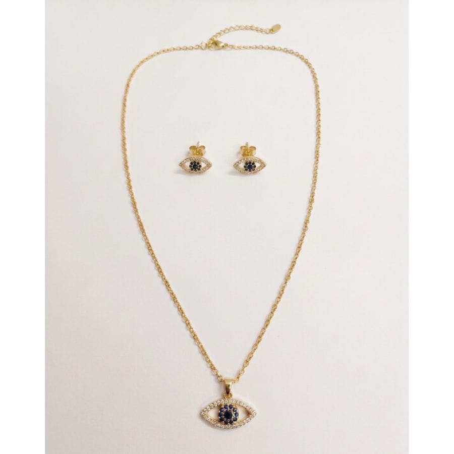 Pendant Set Gold-Toned Evil Eye