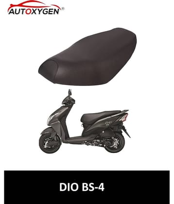 Autoxygen Scooter/Scooty Removable & Washable PU Leather Waterproof Seat Cover Accessories For Honda Dio BS-4 (Black)