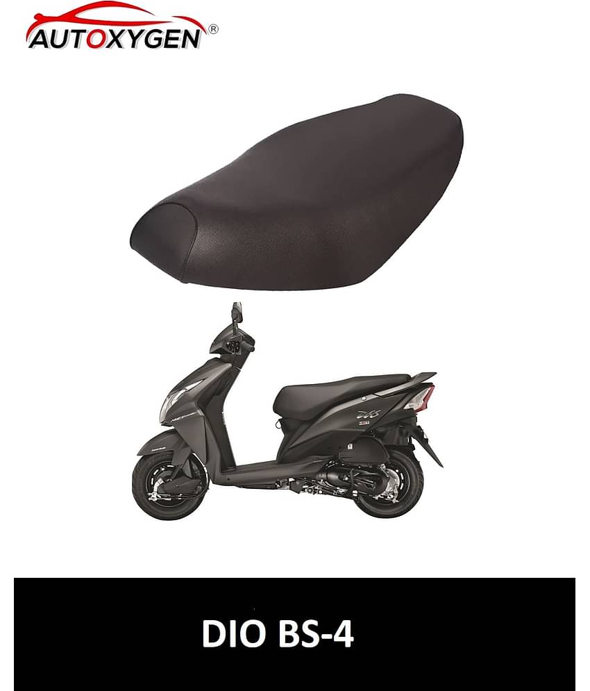 Autoxygen Scooter/Scooty Removable & Washable PU Leather Waterproof Seat Cover Accessories For Honda Dio BS-4 (Black)