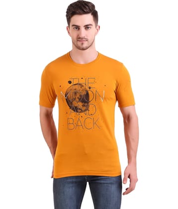 Bravezi Pack of 1 Cotton Blend Slim Fit Men's T-Shirt ( Yellow )