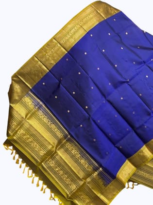 kanchipuram silk dupatta Blue Olive Green