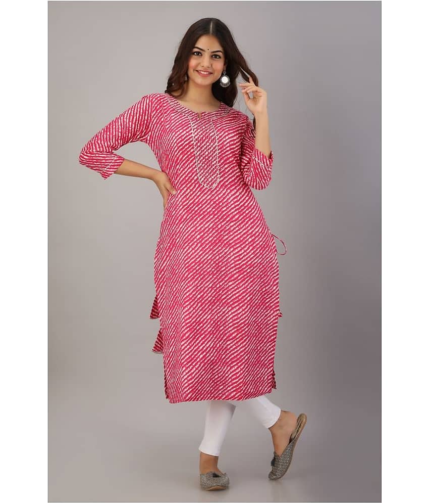 FABRR - Yellow Cotton Women's Straight Kurti ( Pack of 1 )