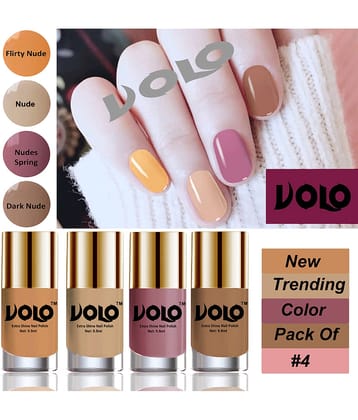 VOLO Grand Shine lasting High Definition Nail Polish Multi Glossy Pack of 4 39 mL