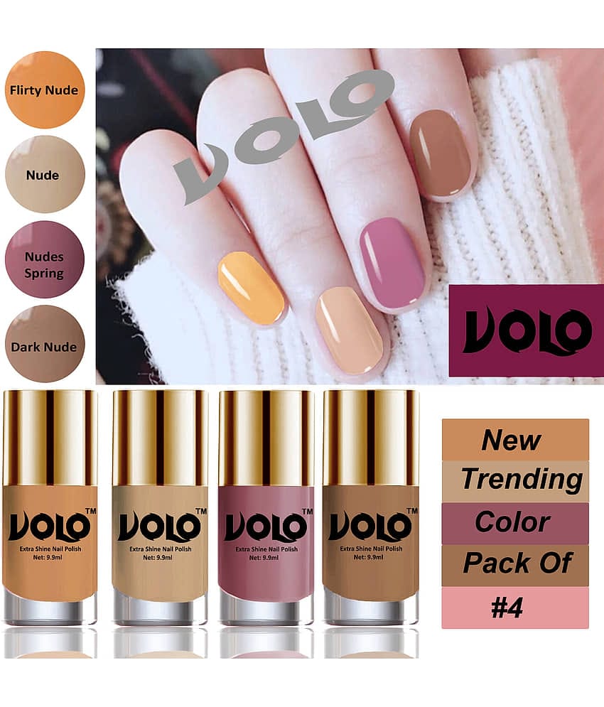 VOLO Grand Shine lasting High Definition Nail Polish Multi Glossy Pack of 4 39 mL