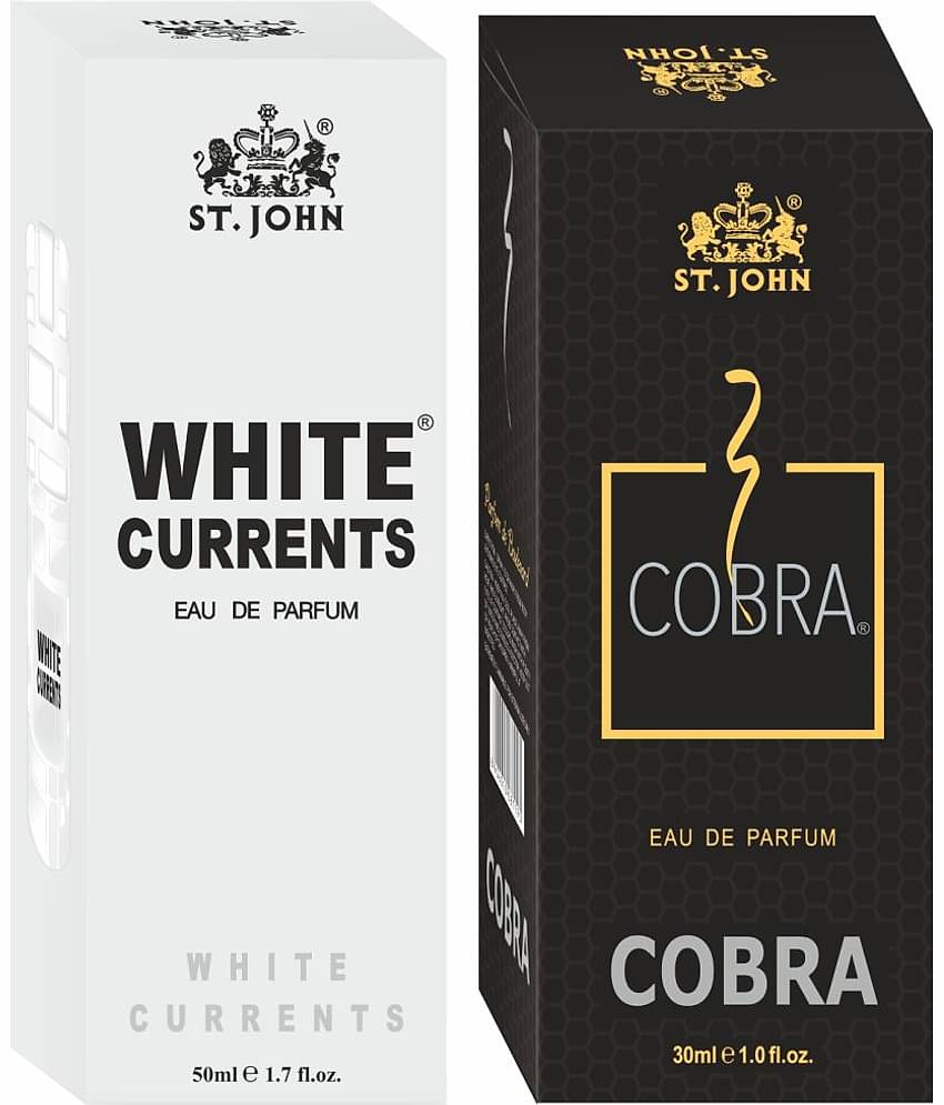ST.JOHN Cobra White Current 50ml & Cobra Perfume 30ml , Perfume For Men (80ml) - Pack of 2
