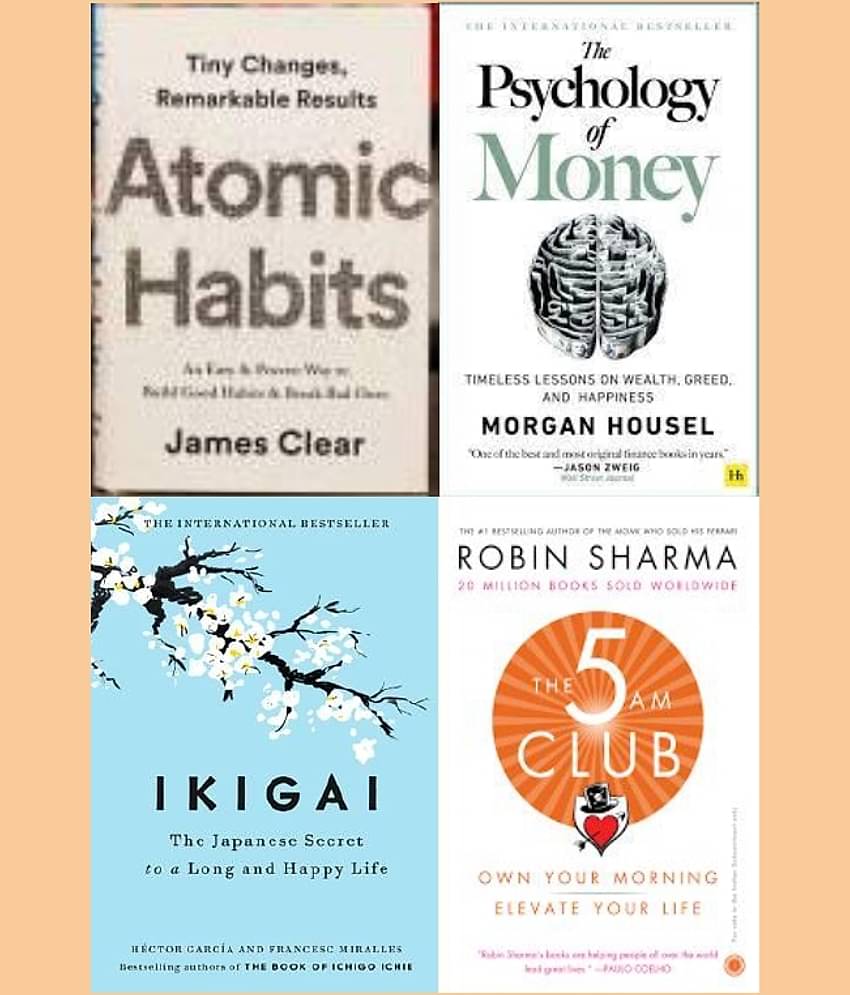 Atomic Habits + The Psychology of Money + Ikigai + 5 Am Club