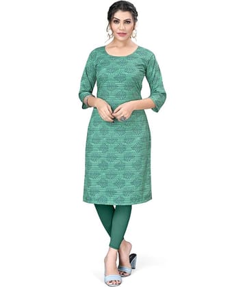 AK FASHION MALL Pack of 1 Crepe Printed Straight Women's Kurti - ( Multicolor )