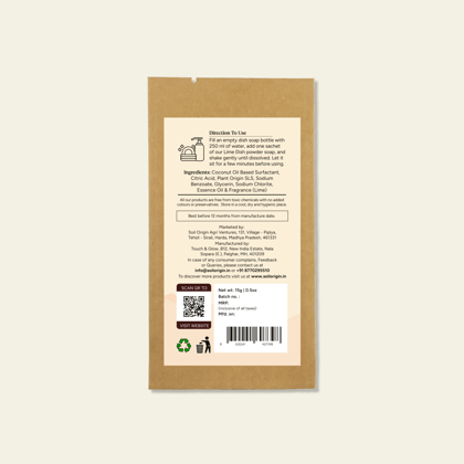 Powder to Liquid Dishwash (Lime),Toxic Free, Make 250 Ml (pack of 2) Powder to Liquid Dishwash (Lime),Toxic Free, Make 250 Ml (pack of 2)
