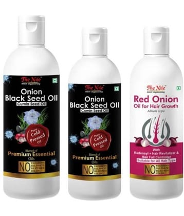 The Nile Onion Blackseed 200 Ml +100 ML(300 ML) + Red Onion 100 ML 400 mL Pack of 3