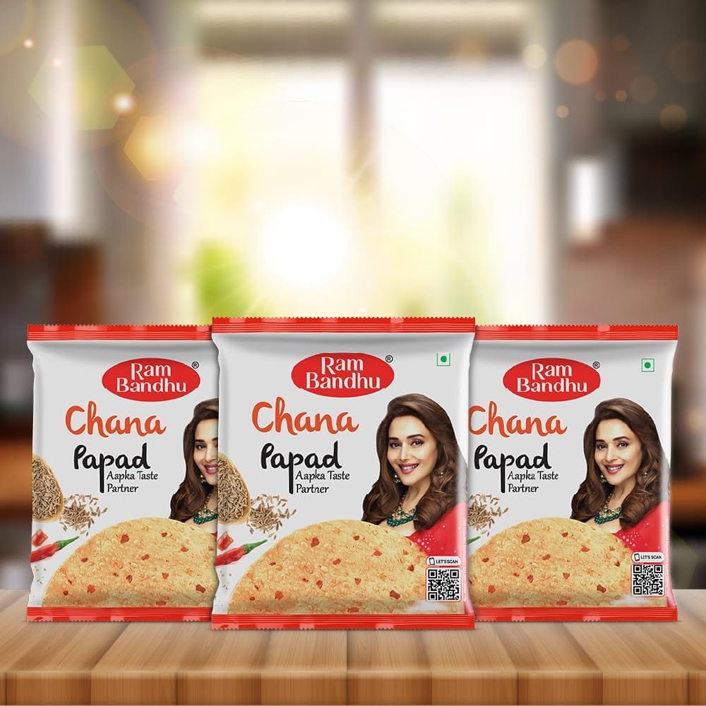 Ram Bandhu Chana Papad Masala | Indian Spice Blend for Chickpea Papad | 130g X 3 Pack | (Pack of 3)