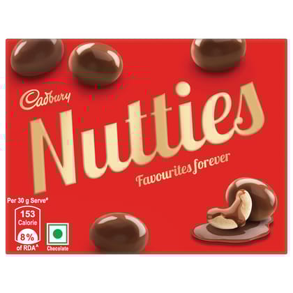 Cadbury Nutties Sugar Coated Chocolate Pack, 30 g
