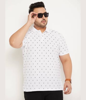 GET GOLF Pack of 1 Cotton Blend Regular Fit Printed Half Sleeves Men's Polo T Shirt ( White )