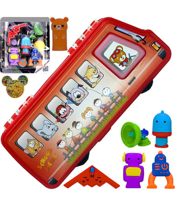 Eraser + Pencil  Sharpeners + Pencil Box Pouch Cases