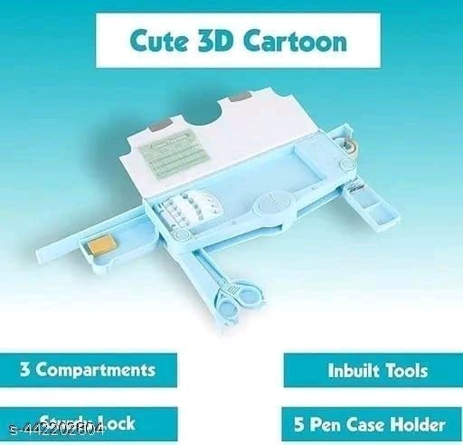 Multifunctional Pencil Box with Compartments for School Kids, Stationery Storage Case, Creative Gift for Boys and Girls