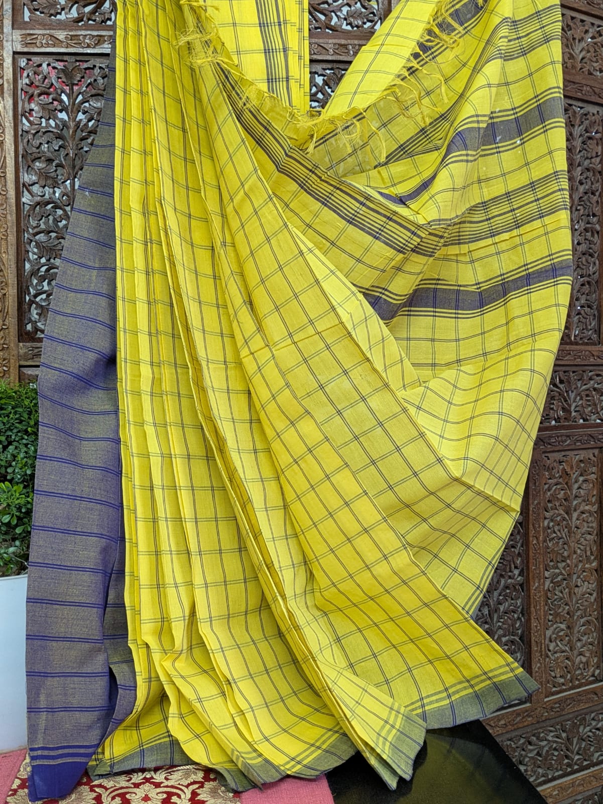 Pure fine cotton sarees woven in Peteru