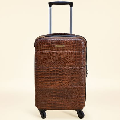Trolley Bag Premium Quality Genuine Croco Leather Tan-Tan