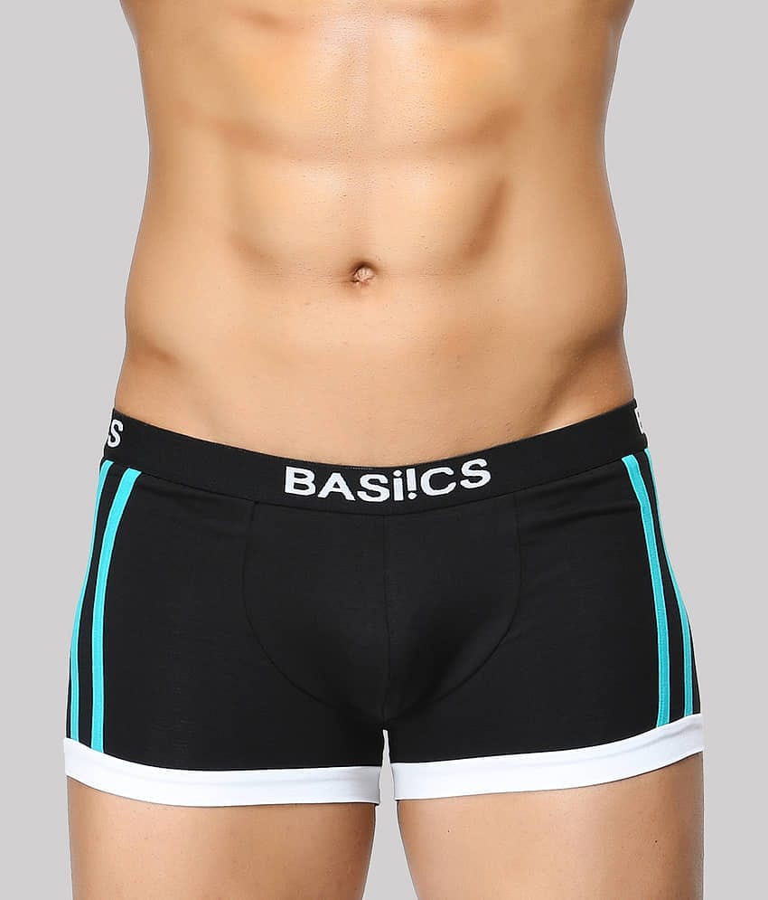 BASIICS By La Intimo Pack of 1 Spandex Trunks For Men's ( Black )