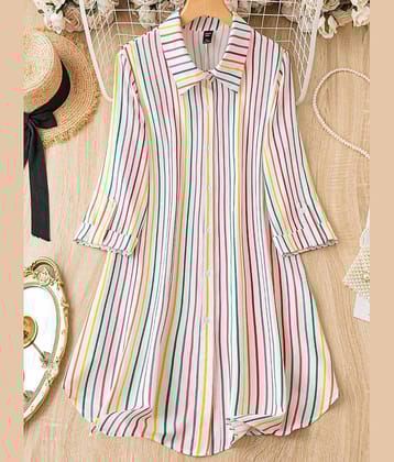 Sheetal associates Women Crepe Printed A-line Dress ( White )