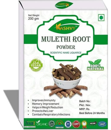 Kashvy Mulethi Root Powder 200 Gm Pack of 1